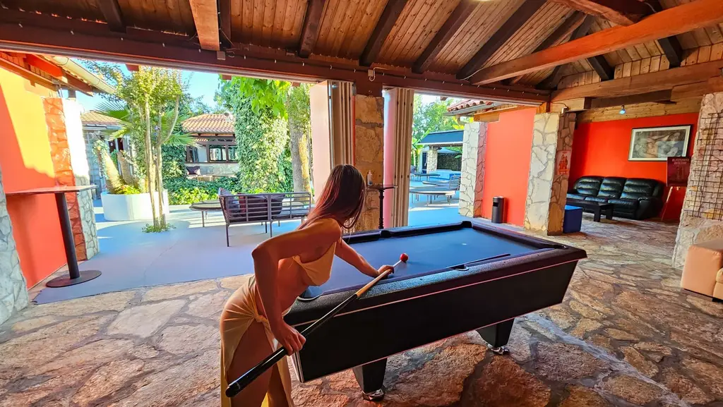 Pool table on the garden terrace